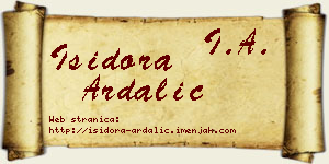 Isidora Ardalić vizit kartica